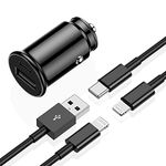 iPhone Fast Car Charger [MFI Certified] USB A and USB C to Cable 3m Long with 2 USB Port Car Charger 27W for iPhone 14, 13, 12, 11 Pro Max Mini X 9 8 7Plus 6 iPad