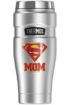 Superman Super Mom Shield Logo THERMOS STAINLESS KING Stainless Steel Travel Tumbler, Vacuum insulated & Double Wall, 16oz