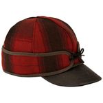 Stormy Kromer The with Leather Red/Black Plaid 7 5/8