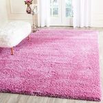 Kismat Carpet Shag Luxurious Export Quality Color Pink Plain Ground Carpets for Living Room & Bedroom with 2 inch Thickness Approx Smooth Fluffy Shaggy 12 x 15 feet (360X450 cm)