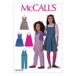 Mccall's Patterns 7459 CHJ,Children's/Girls Jumpers and Overalls,Sizes 7-14, Tissue, Multi-Colour, 152 x 213 cm