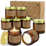 Scented Candles Gift Set 8 Pack 3.5 Oz Soy Wax Jar Candles Aromatherapy for Her with Rose, Teakwood, Amber, Mint and Grapfruit Home Fragrance Relaxing Candles Gift for Women Mum Wife Mother's Day