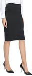 Urban CoCo Women's Elastic Waist Stretch Bodycon Midi Pencil Skirt (XXL,Black)