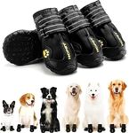 Hcpet Dog Shoes, Dog Boots for Small Dogs, Waterproof Medium Dog Booties Paw Protector for Summer Hot Pavement, Winter Snowy Day, Outdoor Walking, Indoor Hardfloors Anti Slip Sole Black Size 5