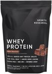 Sports Research Whey Protein - Sports Nutrition Whey Isolate Protein Powder for Lean Muscle Building & Workout Recovery - 5 lb Bag Bulk Protein Powder 25g per Serving - Dutch Chocolate, 60 Servings