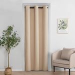 XWZO Door Curtain for Doorway Privacy and Bedroom Closet, 80 Inches Long Room Darkening and Thermal Insulated Room Divider Doorway Curtain Grommet Top, 1 Panel, W42 X L80, Beige