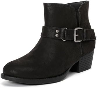 Luoika Women's Wide Width Ankle Boots - Comfortable Block Low Heel Side Zipper Extra Wide Width Short Booties., Blackpu 219, 9.5 X-Wide