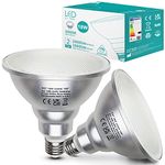 Unikcst 2 X 18W PAR38 E27 ES LED Floodlight Bulb Warm White 3000K Reflector Light 2000LM, Eqv.to 180W Halogen Lamp 240V, Not Dimmable