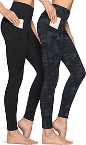 ATHLIO 2 Pack Women's Thermal Yoga Pants, High Waist Warm Fleece Lined Leggings, Winter Workout Running Tights YLP99-KWK_Medium