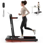 Goplus 2 in 1 Foldable Treadmill with Incline, 3.0HP Walking Pad, 265lb Capacity Under Desk Treadmill with Remote Control, APP and LED Display, Portable Folding Treadmills for Home and Office