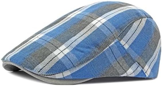 meioro Men's Striped Plaid Newsboy Hat Adjustable Colorful Flat Cap Gatsby Cabbie Driving Hats for Men Women