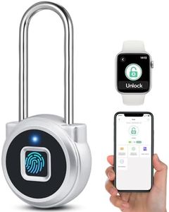 Dhiedas Fingerprint Lock - 2.1 Inch Long Shackle Locker Lock Smart Biometric Padlock Keyless Fingerprint Lock, Digital Biometric Waterproof Smart Padlock for Gym Locker Case Hasp Cabinet