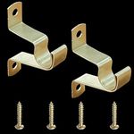 Kowibcl 7/16” Cafe Rod Brackets,Set of 2 Curtain Rod Brackets for mounting a Curtain Rod to The Wall,Gold…