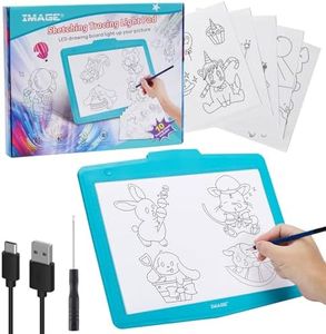 Light Pad, IMAGE A4 Tracing Pad with USB Power Supply/Battery Operated, Dimmable Brightness with Memory Function, LED Tracing Light Pad for Drawing, Sketching and Animation 6000k Blue