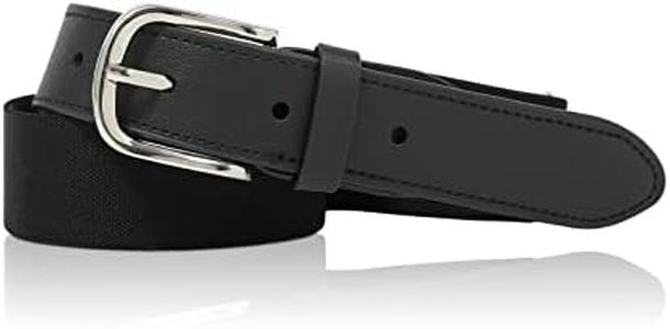 AWAYTR Adult and Youth Baseball Belt - Elastic Adjustable Softball Uniform Belts for Kids Boys and Girls (Silver-Black, Adult: fit waist 27" - 46" (Rec 15yrs-Adults))