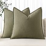 MIULEE Linen Pillow Covers 20x20 Inch Light Olive Green Decorative Linen Throw Pillow Covers Pack of 2 Soft Accent Farmhouse Couch Pillowcases Modern Home Decors for Sofa Cushion Living Room Bed