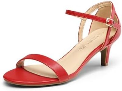 DREAM PAIRS Women's Lexii Fashion Stilettos Open Toe Pump Heel Sandals RED-PU Size 8 LEXII