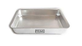 Prime Bakers and Moulders Aluminium Deep Baking Tray for Oven, Silver (13x9x2.5 Inch)