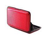 D.A.Y. Republic RFID Blocking Credit Card Holder, Card Protector, Aluminium, Business Card Case for Women or Men, Metal ID Organiser Wallet with 6 Slots, Compact and Convenient, Travel Wallet (Red)