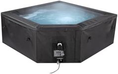 SCS EZLIFE Cabo 4 to 6 Person Eco Foam Hot Tub with Heating Durable PVC Material and Easy Setup, Exterior Graphite Gray and Interior Blue Portable Outdoor Spa Water Capcity190 Gallons