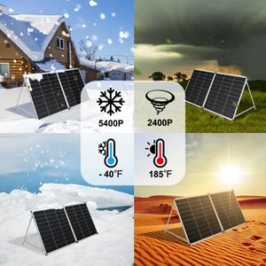 DOKIO 200W Foldable Portable Solar Panel Suitcase – 12V Monocrystalline with 20A Controller