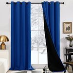 Deconovo Blackout Curtains Set of 2, Total Blackout Window Curtain Panels.(Royal Blue/Grommet,W52 x L84)