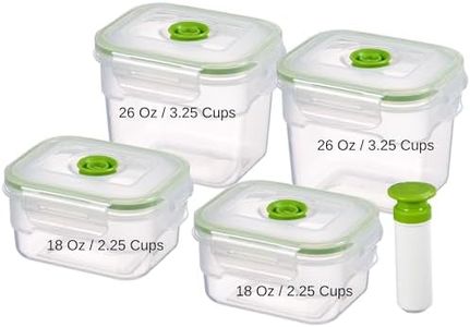 Lasting Freshness 9 Piece Vacuum Seal Food Storage Container Set, Rectangle