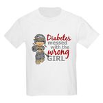 CafePress Combat Girl Diabetes Kids Light T Shirt Youth Kids Cotton T-Shirt White