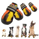 WAPYPAW Dog Boots Dog Winter Boots - Waterproof Dog Shoes with Soft Non-Slip Rubber Sole for Snow Dog Boots Small Medium Large Breed. Dog Booties, 4 PCs (Size 6: 2.95" x 2.76" (L*W) 4 PCs, Yellow)