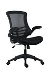 Office Hippo Mesh Operator Office Chair, Height & Tilt Adjustable Ergonomic Chair with Tension Control, Flip Up Arms, Computer Chair for Daily Use, Up to 115kg Weight, 5 Year Component Wty - Black