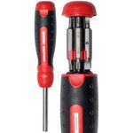 Megapro Ratcheting Screwdriver Set - 13-in-1 Multi Bit Screw Driver w/ ¼” Hex Shaft for Phillips, Star, Flat, Square Bit - Compact Ratchet Screwdriver Set w/Retractable Cartridge - Multi Screwdriver