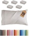 King Pillow Cases Set of 10 - Ultra Soft Hotel Quality Pillowcase Covers - Comfy. Cozy & Wrinkle Free - Shrink, Stain and Fade Resistant - Machine Washable Pillow Protectors - 10 Pcs Set - Light Grey