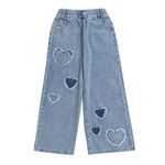 Hopscotch Girls Distress Embellished Loose-Fit Jeans in Blue Color for Ages 9-10 Years (ADX-4566727)