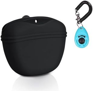 Left&Right Dog Clicker Training Kit,Silicone Dog Training Treat Pouch and Dog Clickers,Dog Treat Bag with Clicker Training for Dogs,Pet Treat Bag with Convenient Magnetic Buckle Closing and Waist Clip