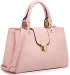 Dasein Women Satchel Handbags Top Handle Purse Medium Tote Bag Vegan Leather Shoulder Bag (Light Pink)