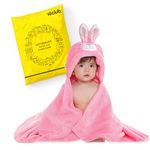 MY NEWBORN Baby Towel Bathrobe Hooded Blanket Wrapper- Rabbit Pink