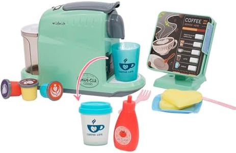 Coffee Machine Toy, Kitchen Toy with Lights and Sounds,Pretend Play Coffee Maker Toy and Cash Register Toys for Kids,Play Kitchen Accessories for Girls and Boys