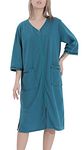 Maeau Waffle Bath Gown For Women Terry Towelling Bathrobe with Zip for All Seasons Spa Hotel Home