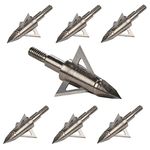 Bowhunting 125 Grain, 3 Blade Broadhead Steel Tips for Archery Crossbow Bolts Arrows, 1" Cutting Diameter, 12 Pack