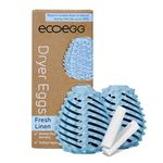 Ecoegg Dryer Egg | Reduces Drying Time | Tumble Dryer Balls Replacement | Freshens and Softens Clothes | Hypoallergenic | Fresh Linen | 2 Eggs | 4 Fragrance Sticks