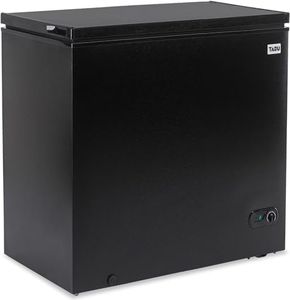 TABU 10.0 Cu Ft Chest Freezer, Deep Freezer with Removable Storage Basket, Top Open Door Chest Freezer, Black Freezer with 7 Level Adjustable Temperature, Compact Freezer with Top Open Door (Black)