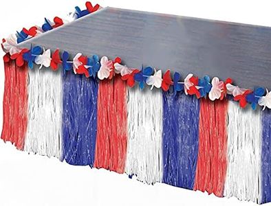 Forum Novelties July 4th Independence Day Red White Blue America Patriotic Table Skirt