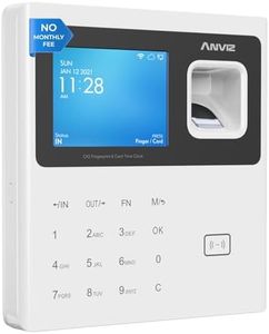 ANVIZ Time Clocks for Employees Small Business - Forever Free Cloud Software - CX2 Fingerprint Biometric Clock in and Out Attendance Machine, White