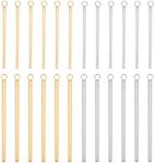 UNICRAFTALE 24pcs 2 Sizes 33mm/43mm Long Metal Bar Charms Stainless Steel Bar Pendants Golden & Stainless Steel Color Charms Metal Necklace DIY Pendant for Earrings Jewelry Making