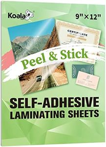 Koala Self Adhesive Laminating Sheets - 9 x 12 Inch Self Laminating Sheets, No Machine Needed Clear Self Sealing Laminate Sheets for Stickers, Photos - 5 Sheets