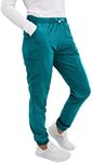 GT Performance Women's Medical Nursing Jogger Slim Fit Scrub Pant, Teal, X-Large