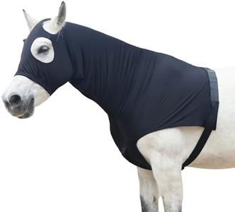 LEAFOREST Horse Slinky Hood with Zipper - Stretch Neck Cover for Horses, Sleazy Hoodies for Mane & Braids Protection, Can Keep Clean for Show and Event Prep & Under Blanket Use Black XX-Large