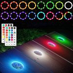 ZEZHOU Cornhole Lights, Remote Control LED Cornhole Board Lights for Hole, RGB 17 Colors & 7 Flash Mode Changing, Great Accessories Gift for Family Bean Bag Toss Corn Hole Game Outdoor at Night, 2 Set