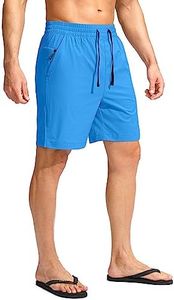 G Gradual Men's Swim Trunks Quick Dry Bathing Suit Beach Board Shorts for Men with Zipper Pockets and Mesh Lining, Blue, XX-Large