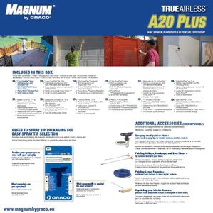 Magnum by Graco A20 PLUS Airless Paint Sprayer – 220-240V, 0.9L/min, 207 Bar